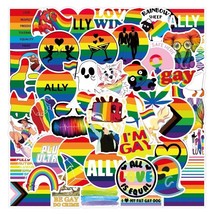 10 Random Gay Pride Stickers LGBTQ Decals Laptop Car Decoration Pride Month - £2.40 GBP