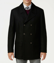Lauren Ralph Lauren Sz 38R Luke Peacoat Black Wool Blend Coat Classic $395! - $89.09