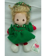 Applause Precious Moments LITTLE GIRL IN GREEN HOLIDAY DRESS 8&quot; Plush Do... - $25.05 CAD