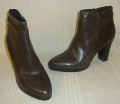 Roberto Durville Paris Brown Leather Ankle Boots Booties Size 37 , No Box  - £34.36 GBP