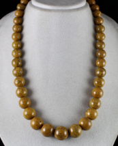 Natural Yellow Jade Round Beaded Necklace Big Gemstone String 911ct For ... - $305.94 CAD