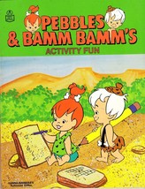 VINTAGE 1983 Flintstones Pebbles &amp; Bamm Bamm Activity Fun Book 22% Completed - £15.81 GBP