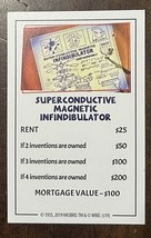 Monopoly Animaniacs Parts Title Deed SUPERCONDUCTIVE MAGNETIC INFINDIBUL... - $2.99