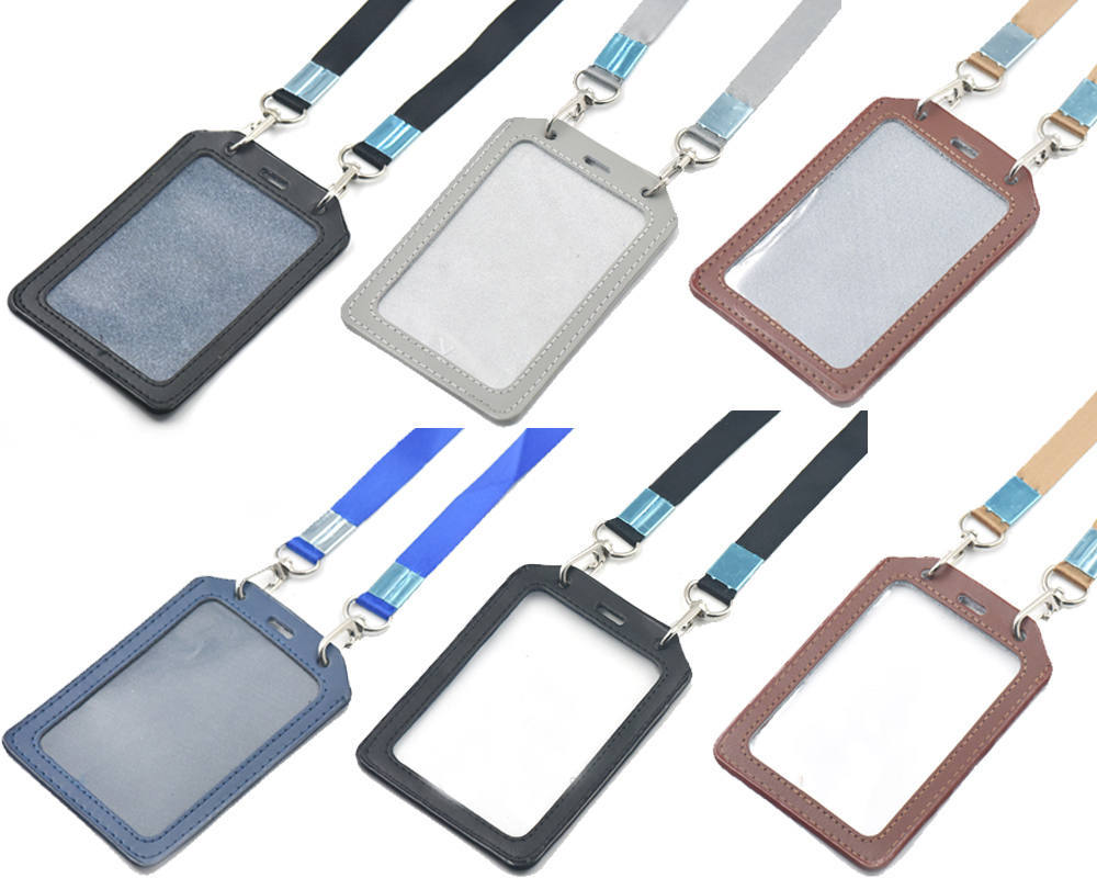 One Set Strap Neck lanyard Snap hook Band + Exhibition Genuine leather Vertical