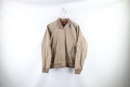 Vtg 70s Streetwear Men L Distressed Lined Suede Leather Cafe Racer Bomber Jacket - £55.35 GBP