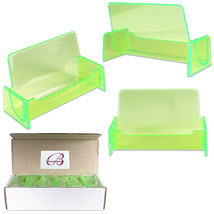 12Pcs Clear Green Acrylic Office Business Name Card Holder Display Stand... - £15.97 GBP