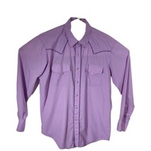 SILVER SPUR Mens Lavender Western Shirt SNAP Up Size L Large Vintage - £33.73 GBP