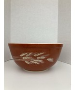 Vintage Pyrex 402 Autumn Harvest Wheat Mixing Bowl 1.5 qt Rust Red Brown - $19.79