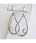 SILPADA 925 STERLING SILVER TEARDROP DANGLE EARRINGS WITH 6 mm.  PEARLS ... - $1,010.67 MXN