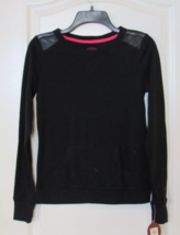 SO Mesh Pop Over Black Long Sleeve Sweatshirt Women s JR. Sz S NWT MSRP$26 - $243.78 MXN