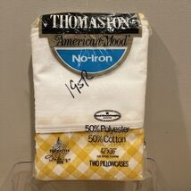 Vtg Pillowcases 2 Thomaston American Mood MCM Yellow Buffalo Checked - $29.69