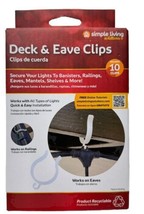 Deck &amp; Eave Clips, 10 Ct., Secure Lights to Banisters, Railings, Mantels &amp; More! - £5.17 GBP