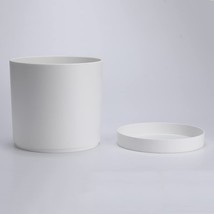 6 Inch White Planter For Plants With Drainage Hole And Seamless Saucers - £31.24 GBP