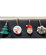 12 Santa Claus Bath Shower Curtain Hooks Christmas Holiday Theme - $21.74 CAD
