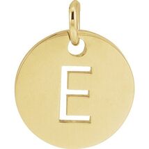 18k Gold Plated 925 Silver Initial E Disc 0.39" Pendant for Men or Women - $82.00