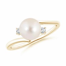 ANGARA Freshwater Pearl Bypass Engagement Ring for Women in 14K Solid Gold - £391.80 GBP