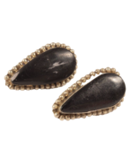 Vintage Sterling MCM Onyx Teardrop Clip On Earrings 1.5 Inches Long - €13,89 EUR