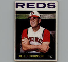 1964 Topps Fred Hutchinson Baseball Card Cincinnati Reds #207 - £3.15 GBP