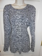 ✨ Women&#39;s sz XXL Old Navy Cable Knit designs Sweater Black &amp; White woven weave - £8.92 GBP