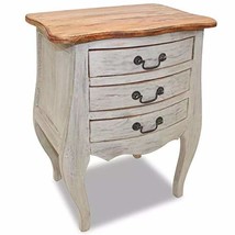 Wood Nightstand with Drawer Bedside Cabinet Solid Reclaimed Accent Stora... - £134.52 GBP