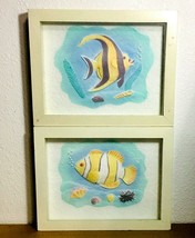 vintage 2 shadow box décor 3D Fish artwork Clownfish &amp; Morrish Idole 10”... - £11.86 GBP