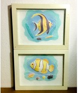vintage 2 shadow box décor 3D Fish artwork Clownfish &amp; Morrish Idole 10”... - £11.67 GBP