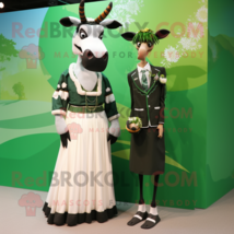 Forest Green Okapi mascot costume character dressed with a Wedding Dress and Tie - £918.68 GBP