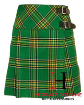 Scottish Irish Green Tartan Ladies Skirt For Women Knee Length Tartan Pleat Kilt - £30.59 GBP