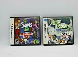 Nintendo DS Line Rider 2 and Sims 2 Games LOT One Manual - £7.58 GBP