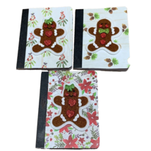 Christmas Mini Composition Notebooks Journals Gingerbread, Set of 3, 3.25x4.5 in - £9.90 GBP