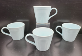 4 Royal Doulton Gordon Ramsay Maze Blue Light Mugs Set Embossed Coffee Cups Lot - £31.63 GBP