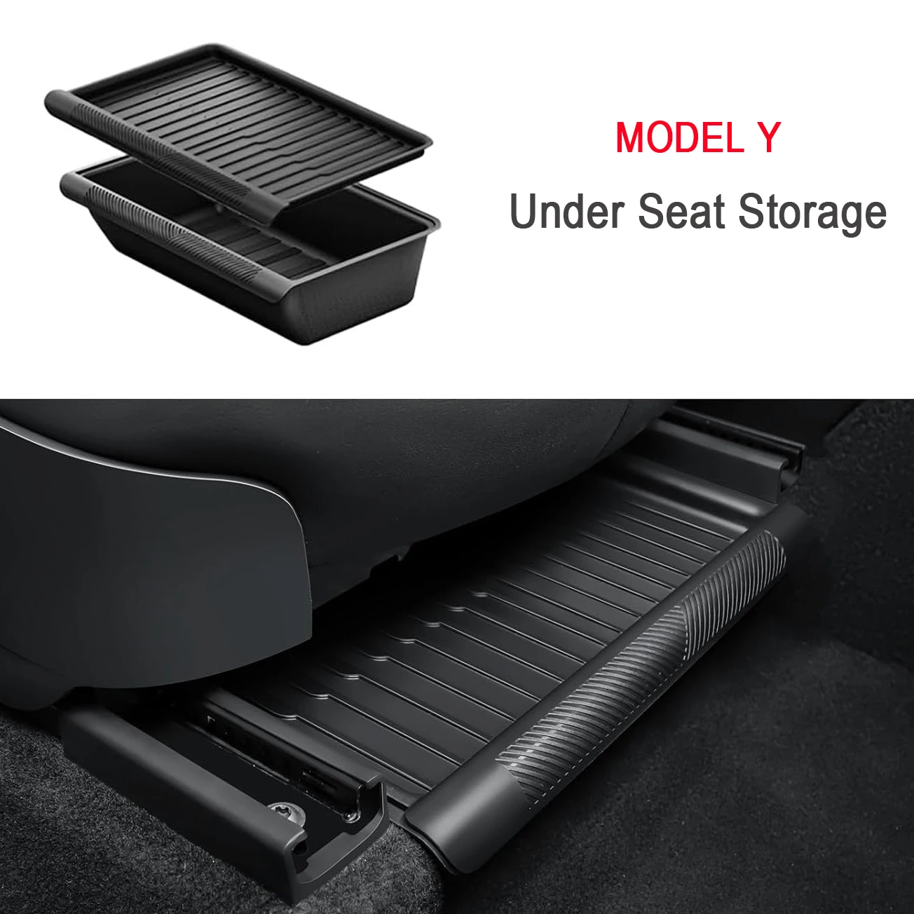 For Tesla Model Y Under Seat Storage Box Bins Centrol Console Organizer - £78.21 GBP+