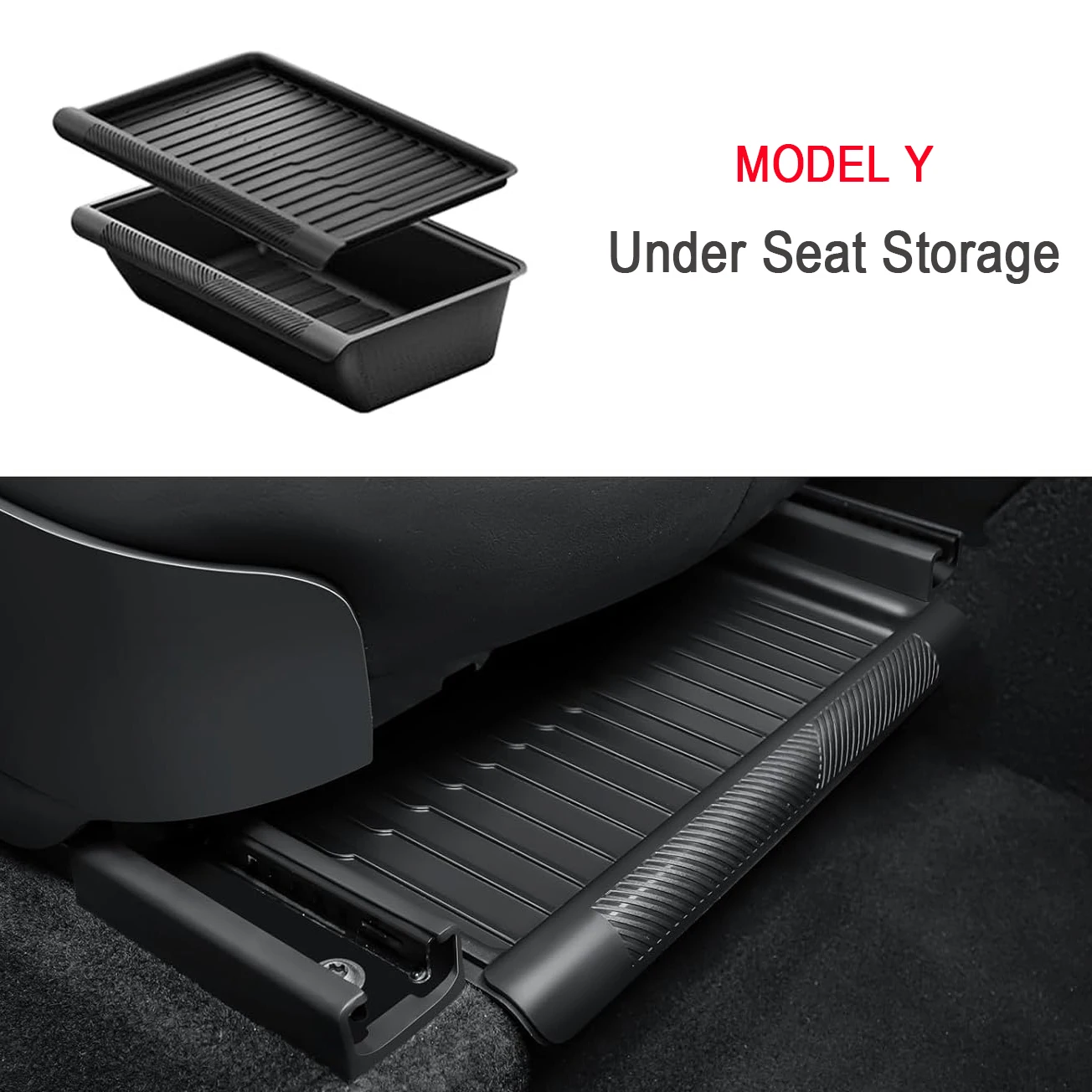 For Tesla Model Y Under Seat Storage Box Bins Centrol Console Organizer - £74.21 GBP+