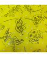 Mardi Gras Fabric Yellow Gold Mask Exclusively Quilters New Orleans 105&quot;... - £12.66 GBP