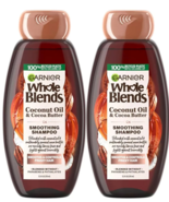 Lot 2 Garnier Whole Blends Smoothing Shampoo Coconut Oil & Cocoa Butter 12.5 oz - $18.99