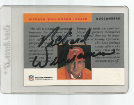 Richard Williamson (Tampa Bay) 1991 Pro Line Portraits Certified Auto Card - £21.74 GBP