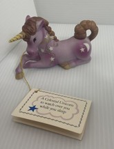 Vintage Aldon Celestial Purple Lavender Unicorn Figurine Figure W Tags 1984 - £17.13 GBP