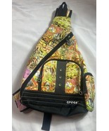 Crocs Sling Bag Backpack Graffiti Print Yellow Orange with crocs charm h... - $16.36