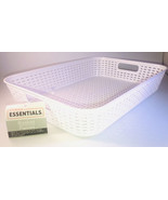Storage Essentials Woven-Look Basket W Handles White 10x14x2.5-in.NEW-SH... - $221.18 MXN