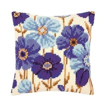 Vervaco Blue Flowers Cross Stitch Cushion, Multi-Colour  - £45.57 GBP