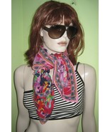 Vintage WOMEN&#39;S Ladies LIZ CLAIBORNE Colorful Floral 80s Fashion SCARF Wrap - $41.03 CAD