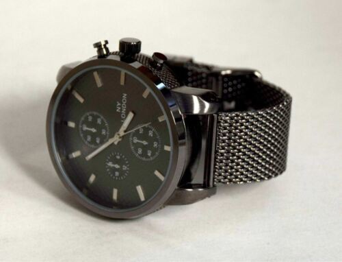 Primary image for NEW NY London 1476 Mens Cepheid Collection Grey Dial Gunmetal IP Mesh Band Watch