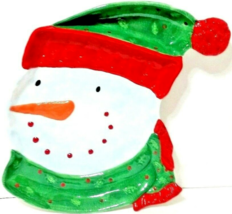 Brother &amp; Sister Snowman Head Chip &amp; Dip Happy Holly Days 13&quot; x 10&quot; - £11.75 GBP