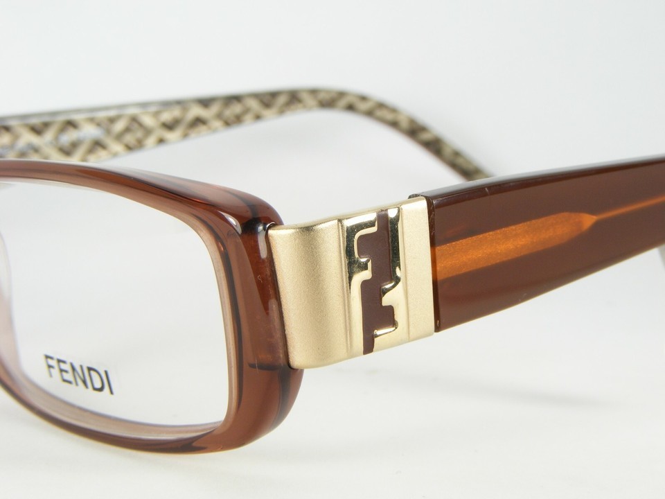 NEW FENDI F671 239 BROWN TRANSPARENT EYEGLASSES GLASSES FRAME 51-16-130mm Italy Item image 5