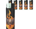 Butane Electronic Gas Lighter Set of 5 Skull Design-006 - £12.62 GBP