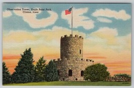 Iowa Observation Tower Eagle Point Park Clinton Postcard E21 - £7.10 GBP