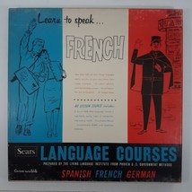 Living Language Course Learn to Speak French Vintage Sears 1955 2 LPs &amp; ... - £18.91 GBP