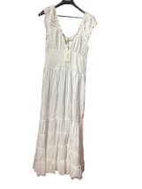 Solitaire Swim Solid White Sleeveless Pull Over Womens Sun Dress Size L - £30.75 GBP