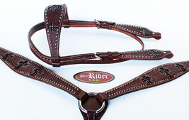 Horse Show Tack Bridle Western Leather Rodeo Headstall Breast Collar Rod... - £68.30 GBP