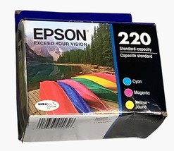 Genuine Epson 220 Ink 3 Pack Cyan Magenta Yellow Exp 05/2027 - £17.43 GBP